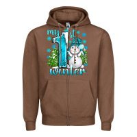 Chestnut My 1 St Winter With Cute Snowman Zipper Hoodie - BundleAndBundleShop
