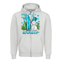Dove Grey My 1 St Winter With Cute Snowman Zipper Hoodie - BundleAndBundleShop