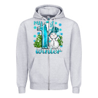 Heather Grey My 1 St Winter With Cute Snowman Zipper Hoodie - BundleAndBundleShop