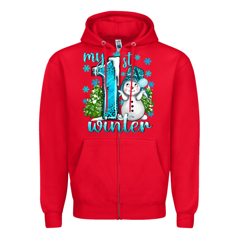 My 1 St Winter With Cute Snowman Zipper Hoodie by BundleAndBundleShop | Teevron