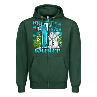 Sports Green My 1 St Winter With Cute Snowman Zipper Hoodie - BundleAndBundleShop