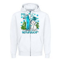 White My 1 St Winter With Cute Snowman Zipper Hoodie - BundleAndBundleShop