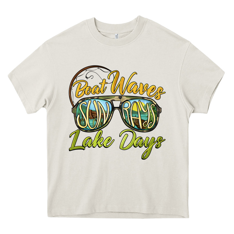 Boat Waves Sun Rays Lake Days Heavy Core Tee by BarkalooDesign | Teevron