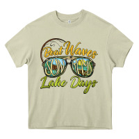 Mossy boat waves sun rays lake days Heavy Core Tee - BarkalooDesign