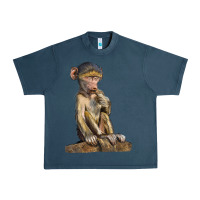 Midnight Navy Baby Baboon Illustrations Urban Heavy Tee - LillyAllenDesigns