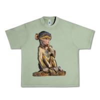 Oil Green Baby Baboon Illustrations Urban Heavy Tee - LillyAllenDesigns