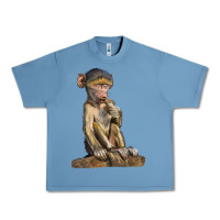 Pebble Blue Baby Baboon Illustrations Urban Heavy Tee - LillyAllenDesigns