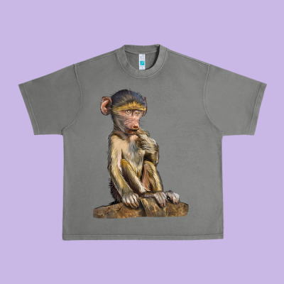 Baby Baboon Illustrations Urban Heavy Tee Designed By Lillyallendesigns