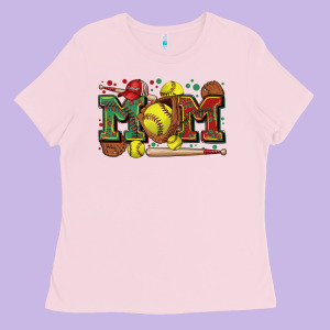 Mom Softball Ladies Tee Designed By Zillion Design Studio