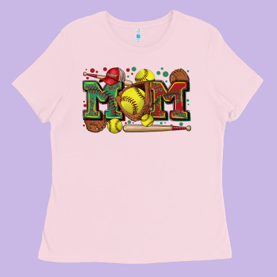 Mom Softball Ladies Tee Designed By Zillion Design Studio