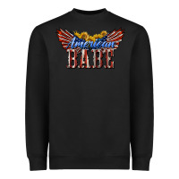 Black American Babe With Sunflowers Heavyweight Sweatshirt - LillyAllenDesigns