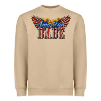 American Babe With Sunflowers Heavyweight Sweatshirt | Teevron
