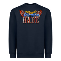 Navy American Babe With Sunflowers Heavyweight Sweatshirt - LillyAllenDesigns