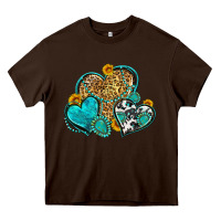 Chocolate Brown western turquoise hearts Heavy Core Tee - Zillion Design Studio