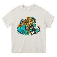 Cream western turquoise hearts Heavy Core Tee - Zillion Design Studio