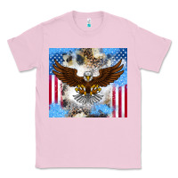 Bubblegum Pink America Eagle Classic Tee - CowhideDigitalArt