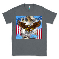 Charcoal Heather America Eagle Classic Tee - CowhideDigitalArt