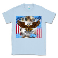 Dusty Blue America Eagle Classic Tee - CowhideDigitalArt
