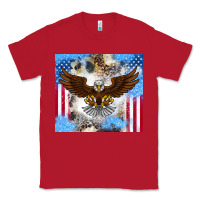 Red America Eagle Classic Tee - CowhideDigitalArt