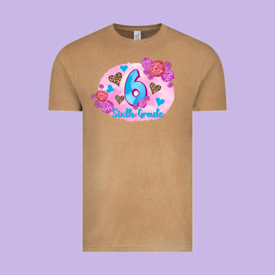 Back To School Flowers Sixth Grade 3200x2400 Vintage Tee Designed By Adodesignshop