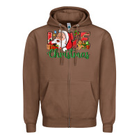 Chestnut Love Christmas With Santa Zipper Hoodie - BundleAndBundleShop