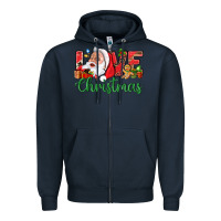 Navy Love Christmas With Santa Zipper Hoodie - BundleAndBundleShop