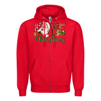 Red Love Christmas With Santa Zipper Hoodie - BundleAndBundleShop