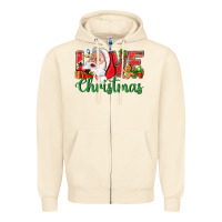 Sandshell Love Christmas With Santa Zipper Hoodie - BundleAndBundleShop