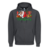 Smoke Love Christmas With Santa Zipper Hoodie - BundleAndBundleShop