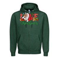Sports Green Love Christmas With Santa Zipper Hoodie - BundleAndBundleShop