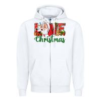 White Love Christmas With Santa Zipper Hoodie - BundleAndBundleShop
