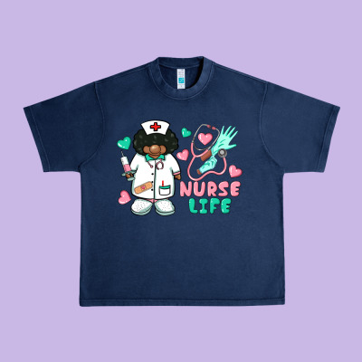 Nurse Life Afro American Nurse Urban Heavy Tee Designed By Barkaloodesign