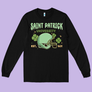 Saint Patrick University Long Sleeve Tee Designed By Maliassmallbusiness