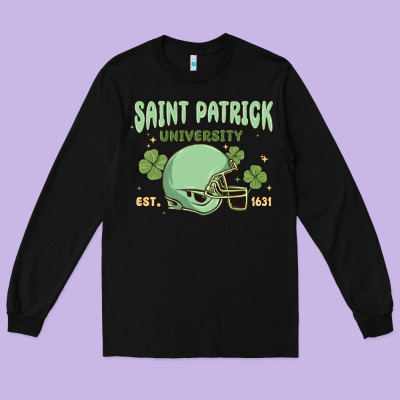 Saint Patrick University Long Sleeve Tee Designed By Maliassmallbusiness