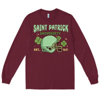Burgundy saint patrick university Long Sleeve Tee - MaliasSmallBusiness