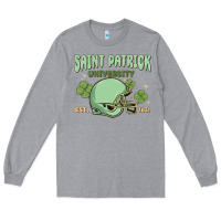 Heather Grey saint patrick university Long Sleeve Tee - MaliasSmallBusiness