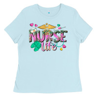Baby Blue nurse life Ladies Tee - texasbilliewilder