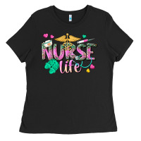 Black nurse life Ladies Tee - texasbilliewilder