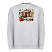 Heather Grey very merry teacher christmas coaster Heavyweight Sweatshirt - Jasminsmagicworld