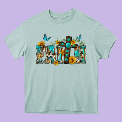 Western Faith Heavy Core Tee Designed By Zillion Design Studio