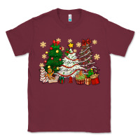 Burgundy Cake Christmas trees Classic Tee - NancyCooperArtShop