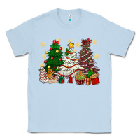 Dusty Blue Cake Christmas trees Classic Tee - NancyCooperArtShop