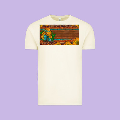 Custom Cowboy Boots Sunflowers And Cactus License Plate Vintage Tee Designed By Artiststas