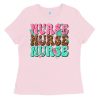 Bubblegum Pink nurse nurse nurse Ladies Tee - texasbilliewilder