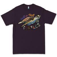 Plum just a girl who loves turtles Premium Tee - SublimationCraftShop