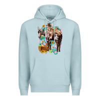 Blue Mist Happy Easter Day Rodeo Premium Hoodie - NancyCooperArtShop