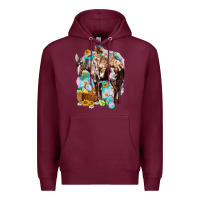 Burgundy Happy Easter Day Rodeo Premium Hoodie - NancyCooperArtShop