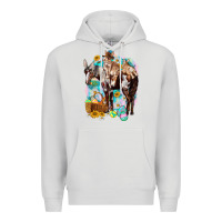 Dove Grey Happy Easter Day Rodeo Premium Hoodie - NancyCooperArtShop