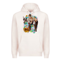 Pale Pink Happy Easter Day Rodeo Premium Hoodie - NancyCooperArtShop