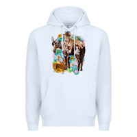 White Happy Easter Day Rodeo Premium Hoodie - NancyCooperArtShop